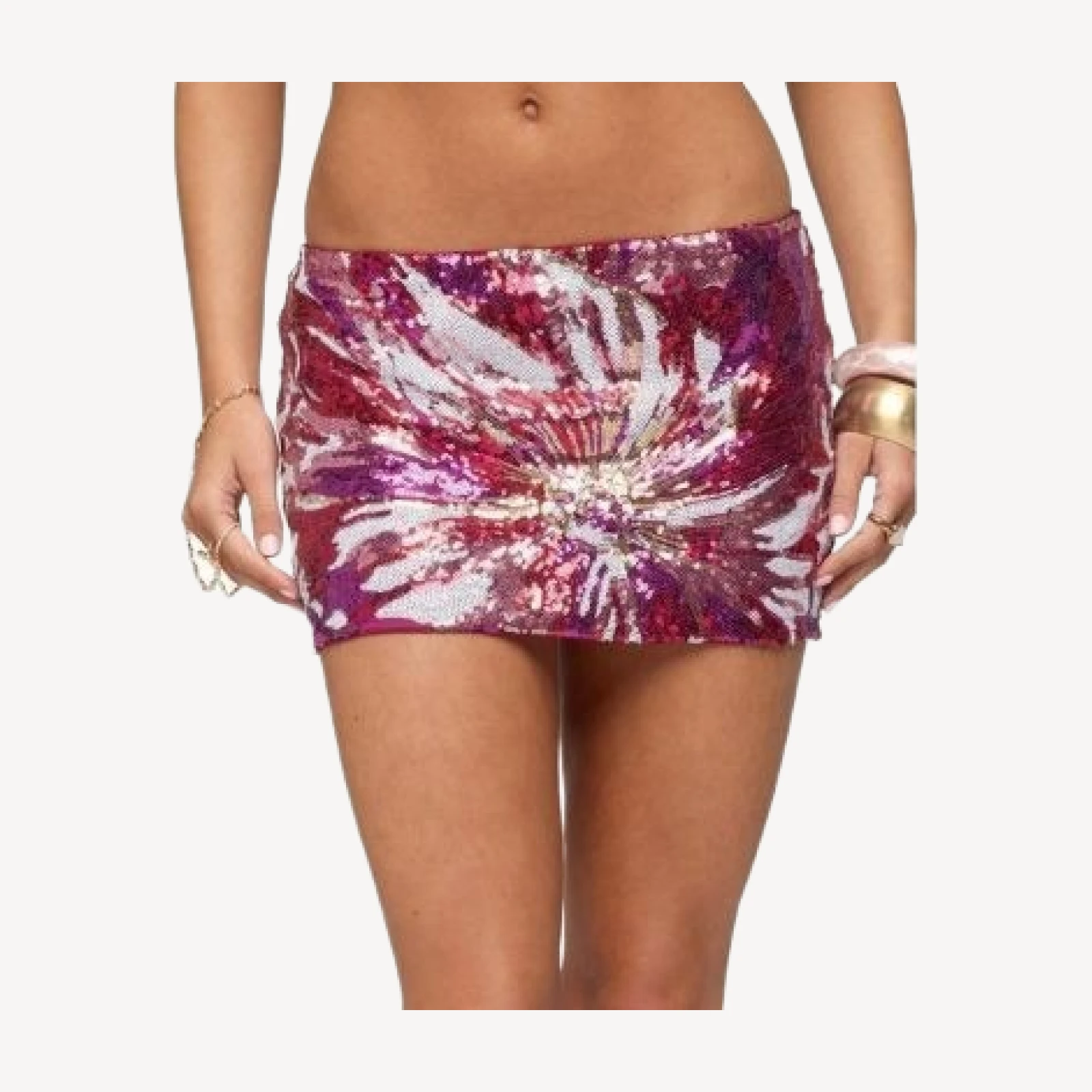 Edikted Glorya Flower Sequin Mini Skort