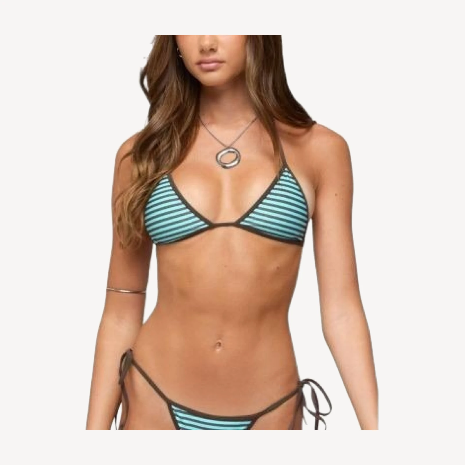 Edikted Ilona Reversible Striped Triangle Bikini Top