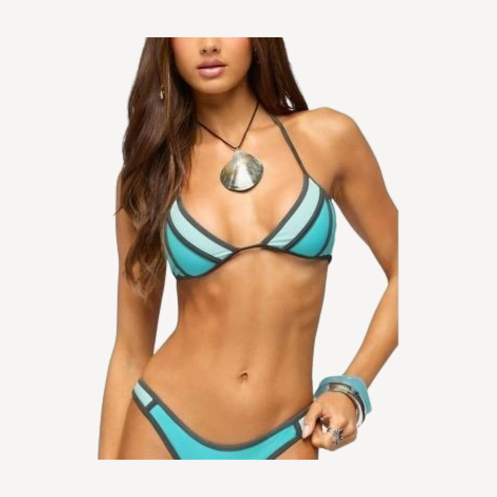Edikted Adrie Contrast Triangle Bikini Top