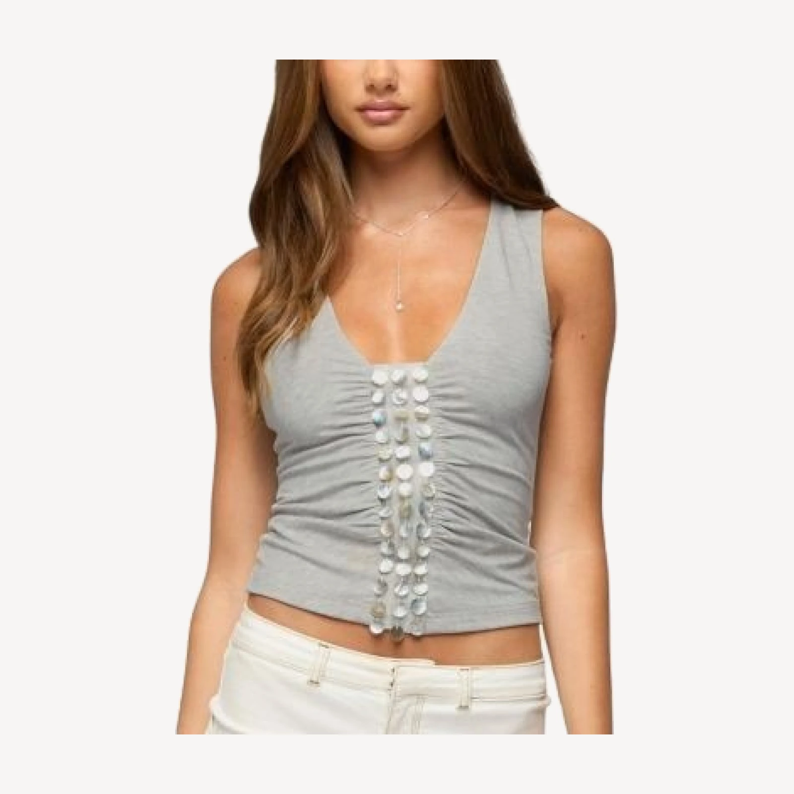 Edikted Milou Iridescent Charm Tank Top