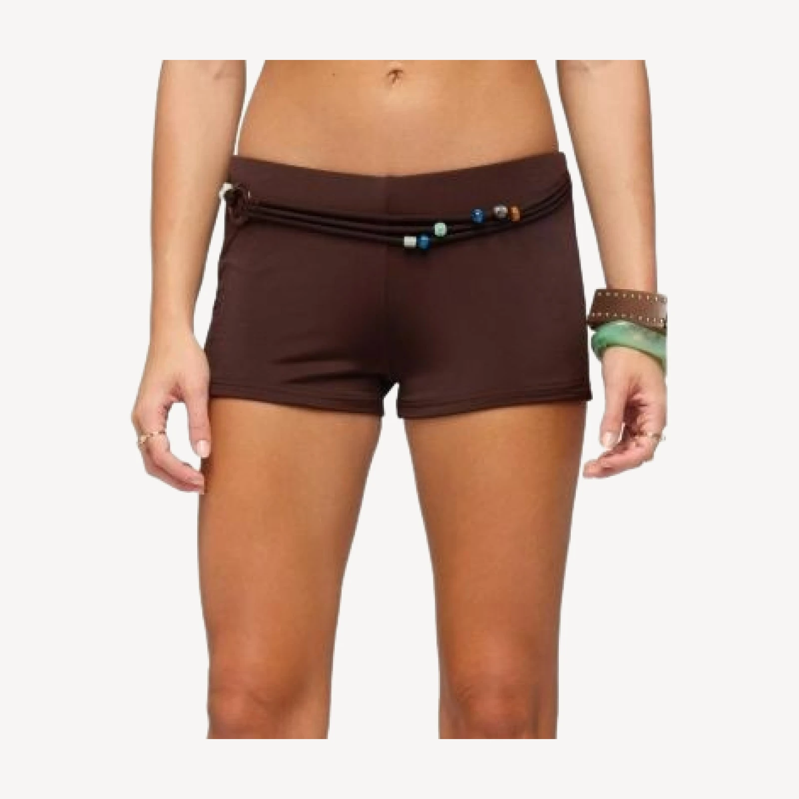 Edikted Janya Strappy Bead Belt Micro Shorts