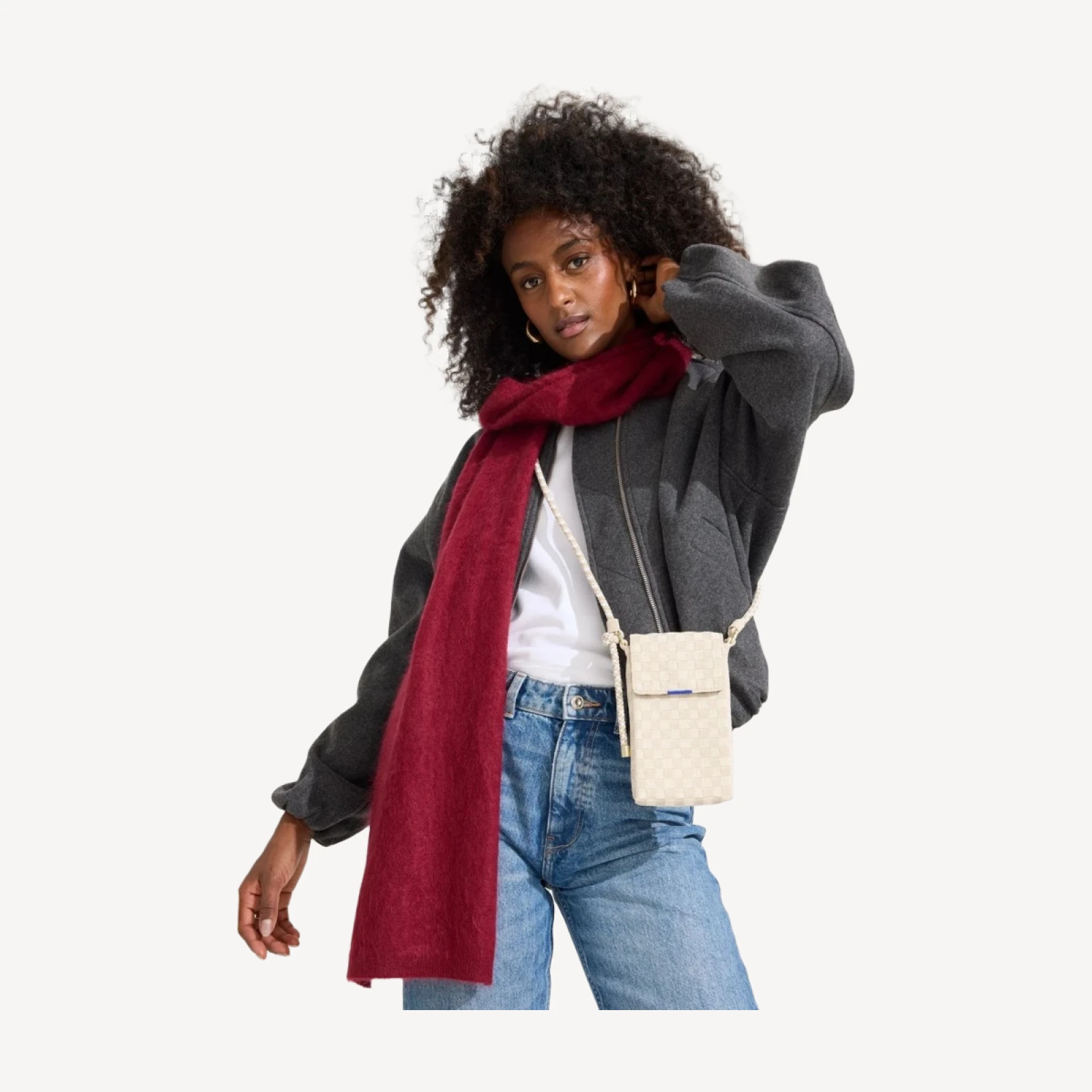 The Phone Crossbody - White Sand
