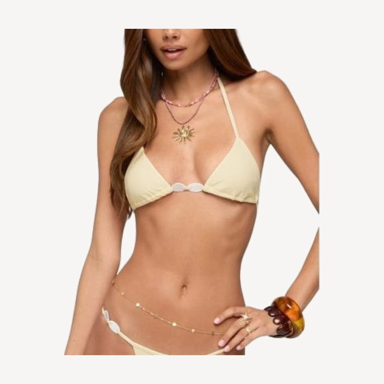 Edikted Evana Bead Triangle Bikini Top