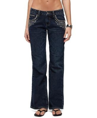 Edikted Tyler Studded Low Rise Bootcut Jeans
