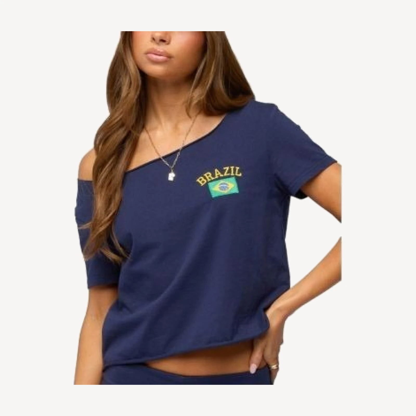 Edikted Brazilian Babe Off Shoulder T-Shirt