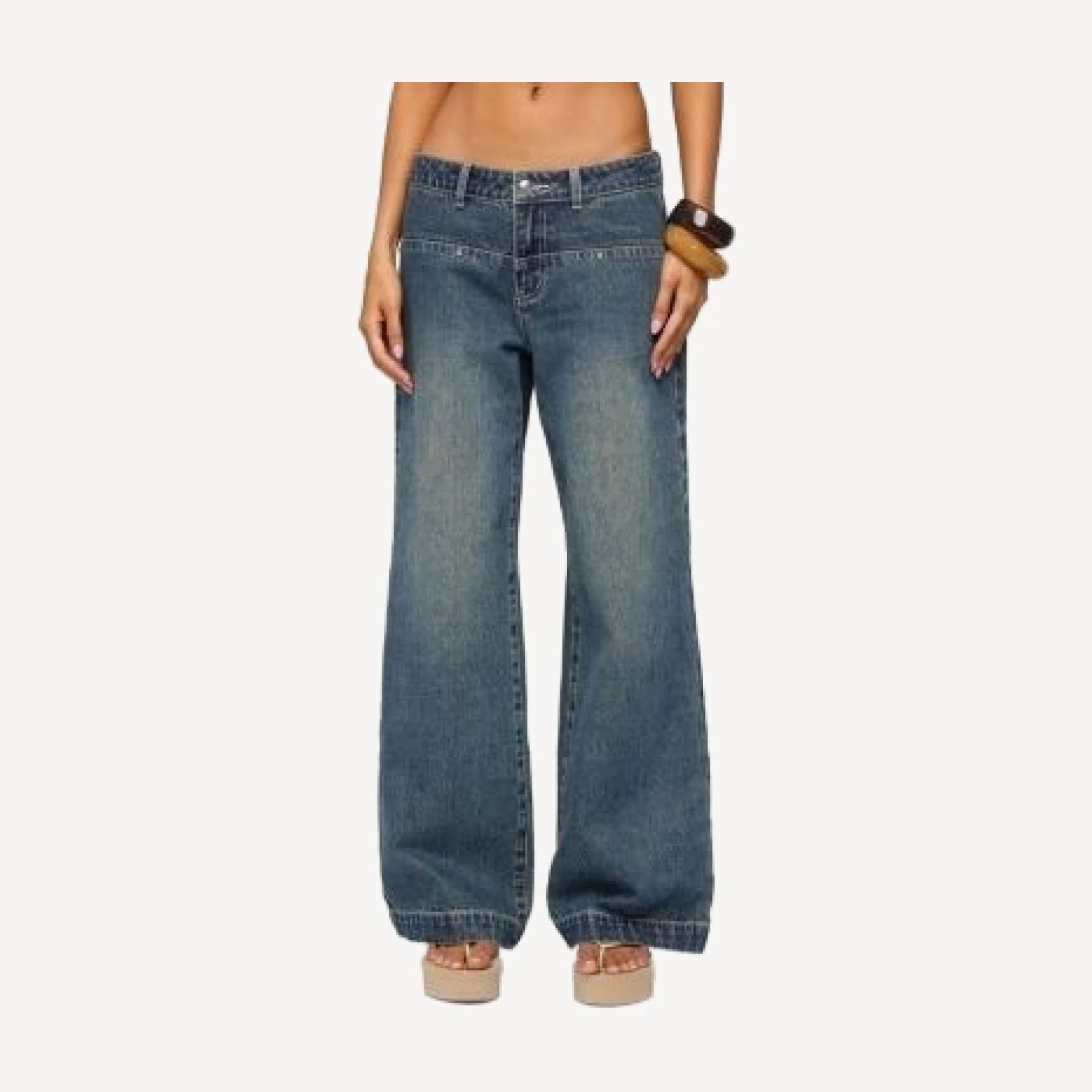 Edikted Wyn Studded Low Rise Baggy Jeans