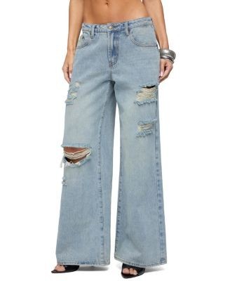 Edikted Ellah Distressed Low Rise Baggy Jeans