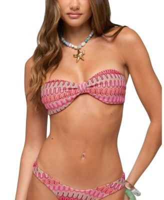Edikted Livy Zigzag Crochet Bandeau Bikini Top