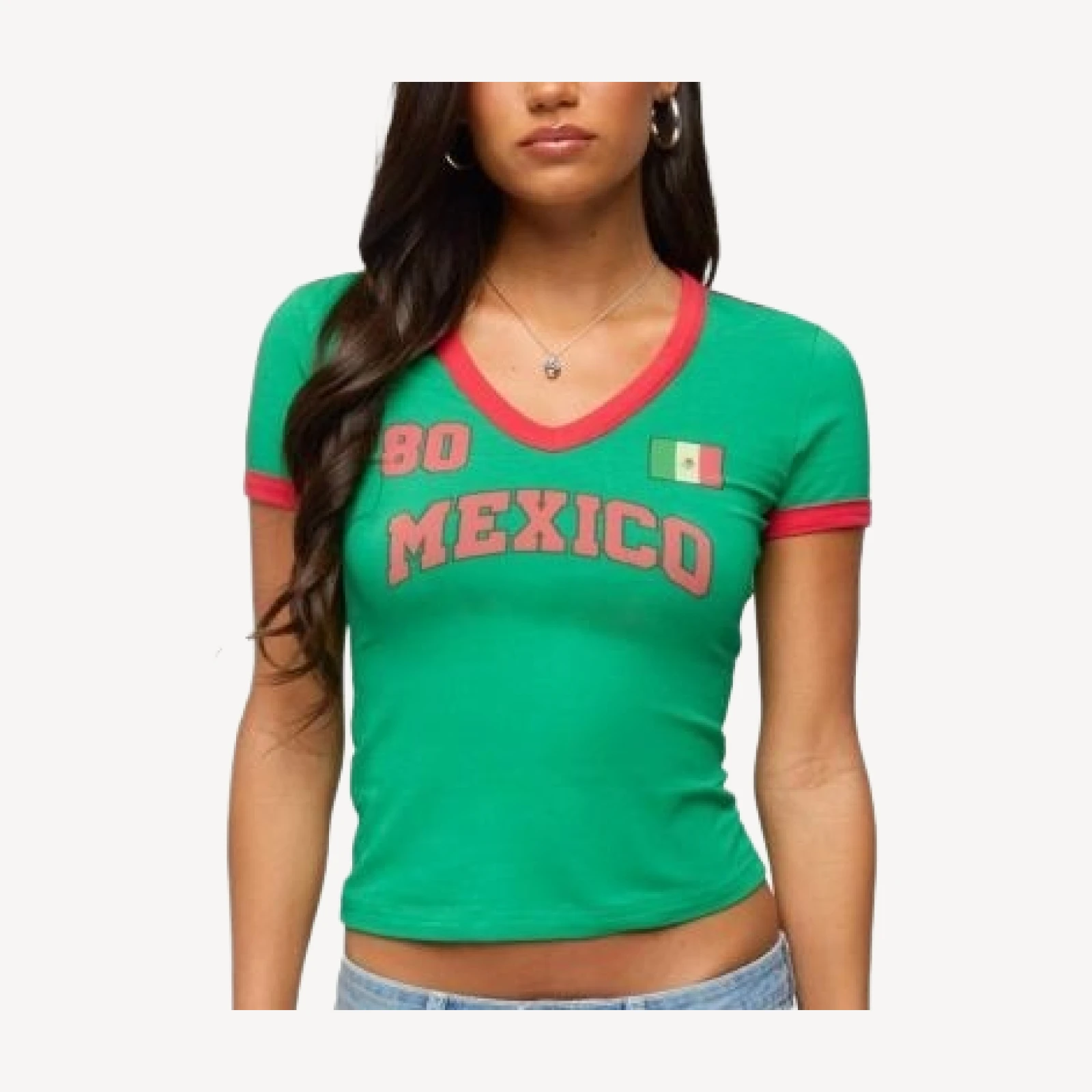 Edikted Mexico 08 V Neck T Shirt