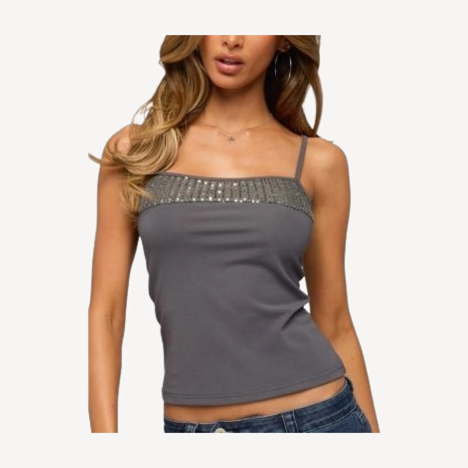 Edikted Shakked Sequin Tank Top