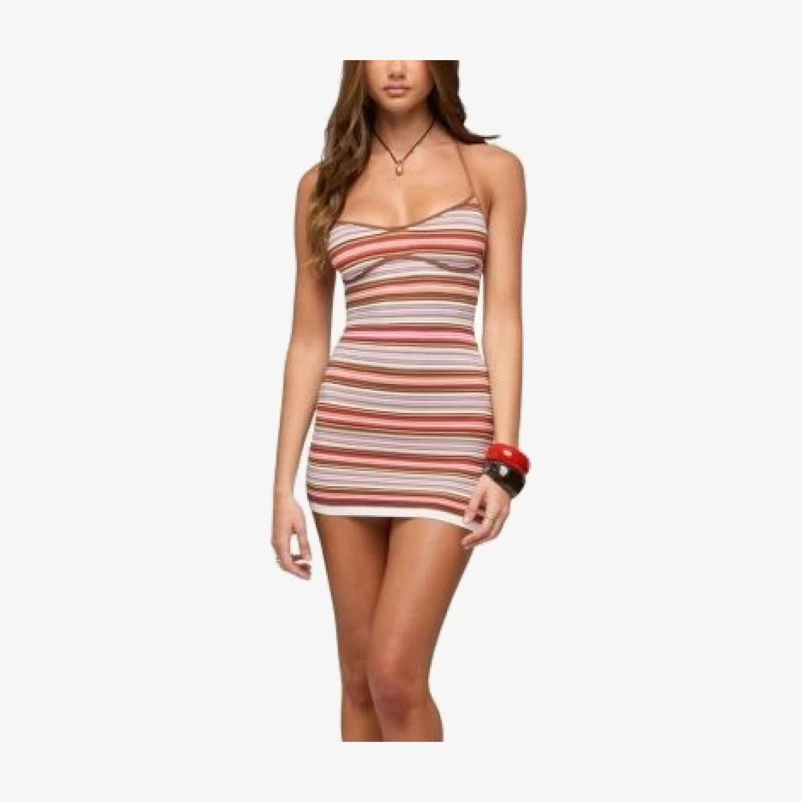 Edikted Manon Striped Knit Mini Dress