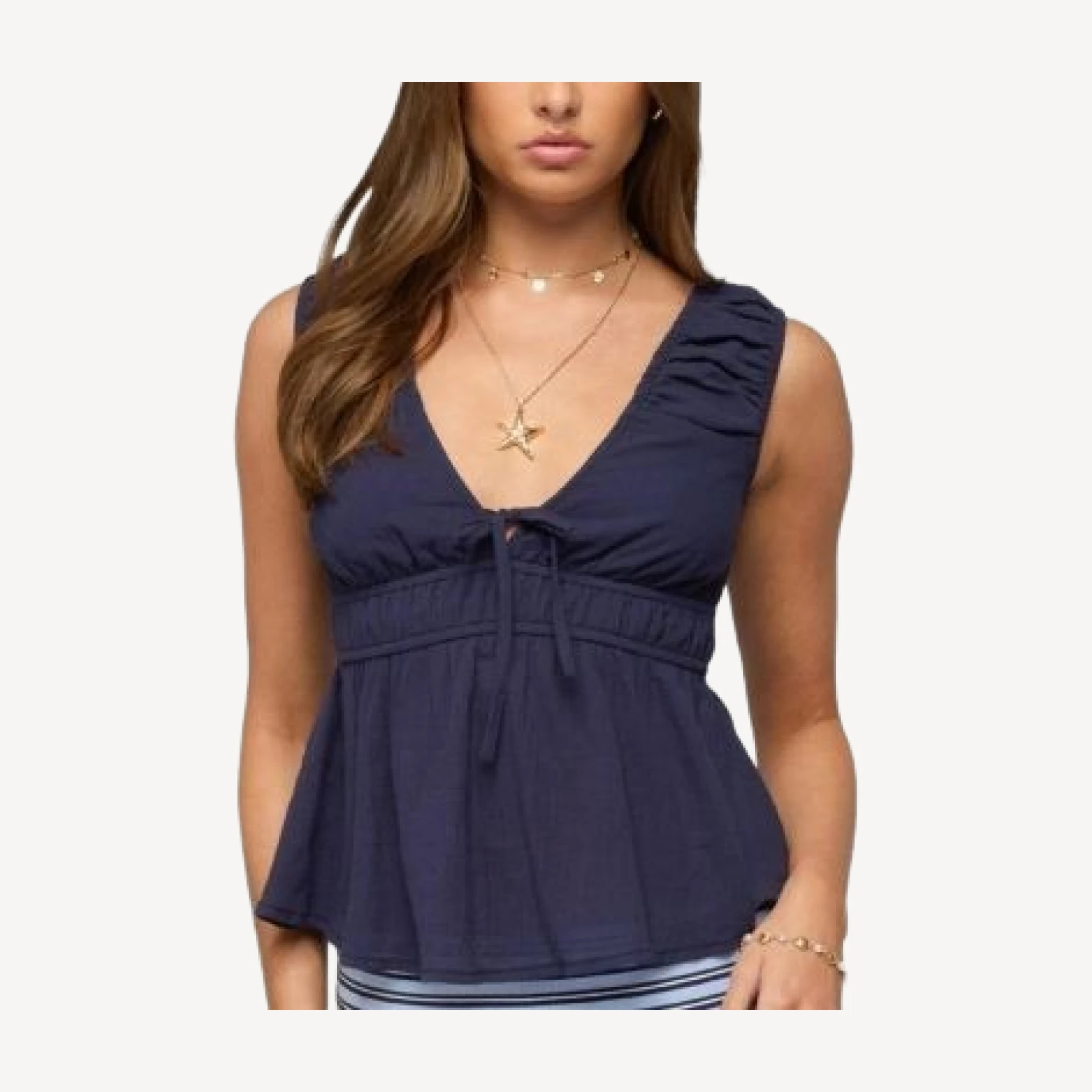 Edikted Bertha V Neck Babydoll Top