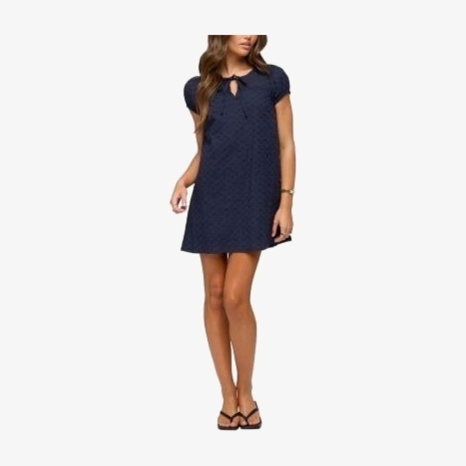 Edikted Mariella Lacey Eyelet Mini Dress