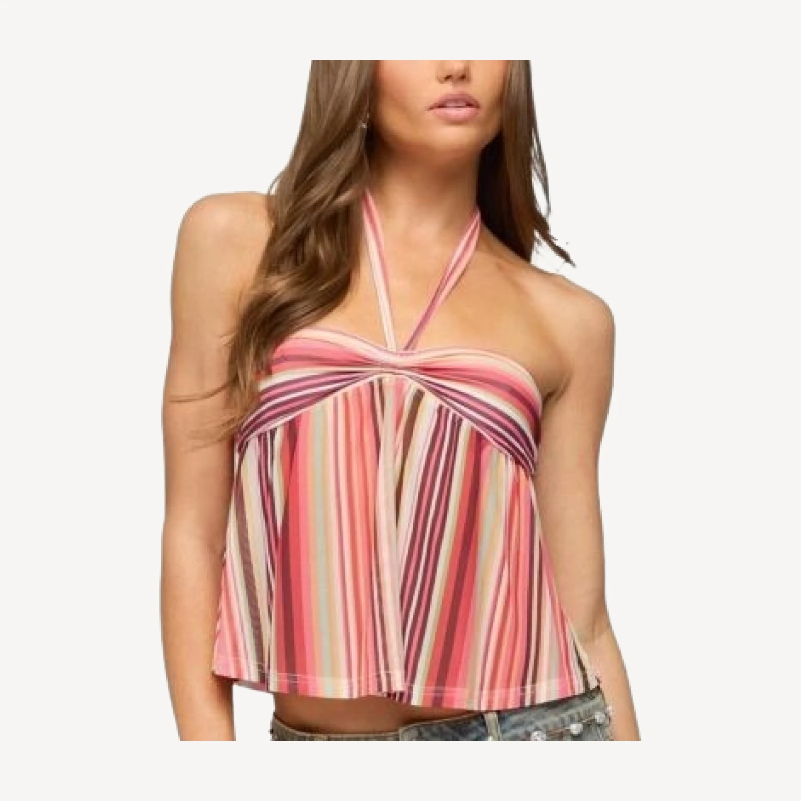 Edikted Fernanda Striped Halter Top