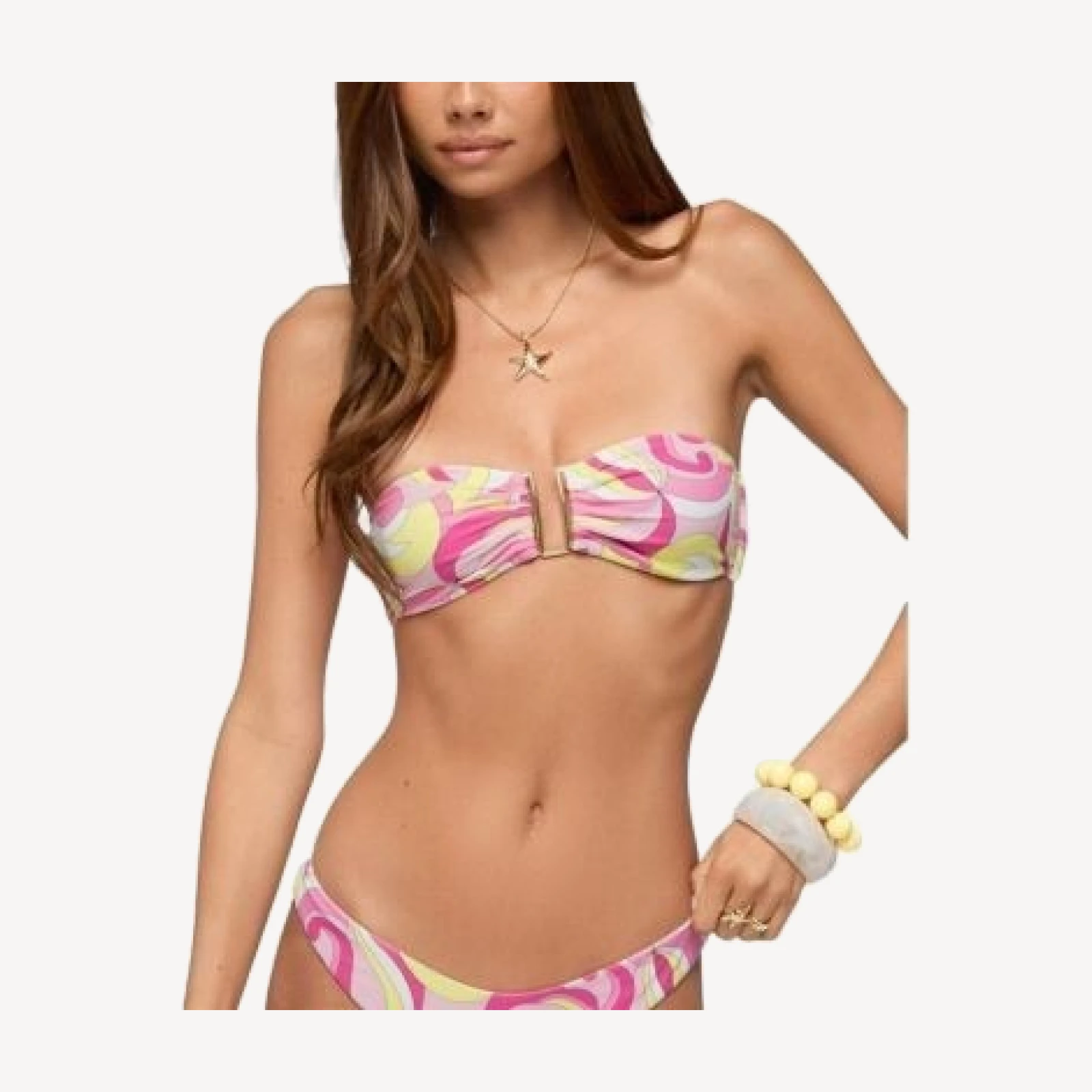 Edikted Meris Abstract Bandeau Bikini Top