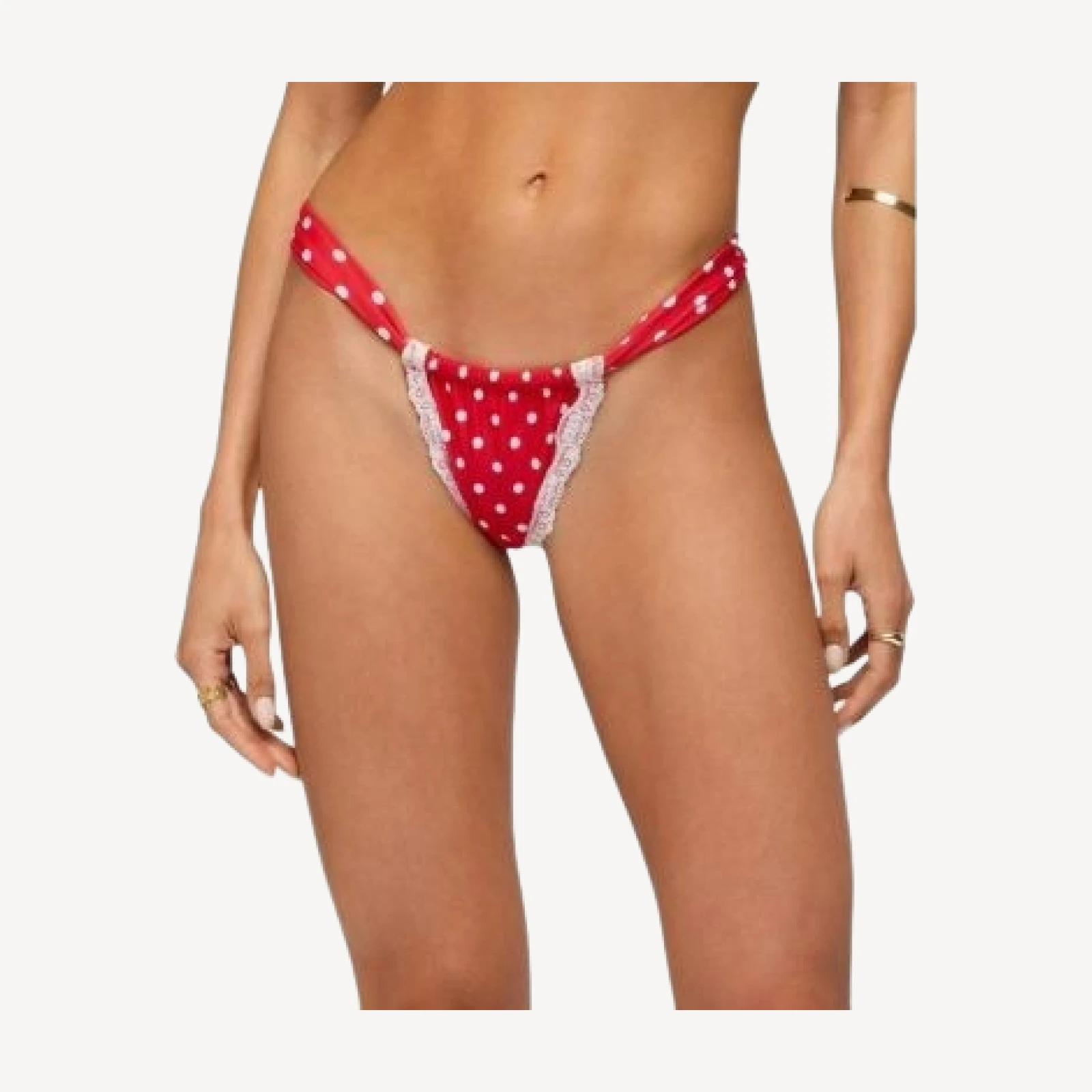Edikted Bina Lacey Polka Dot Bikini Bottom