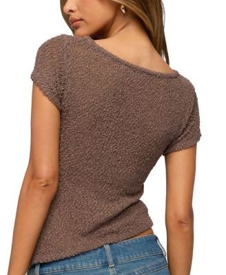 Edikted Sesi Asymmetric Textured Knit Top