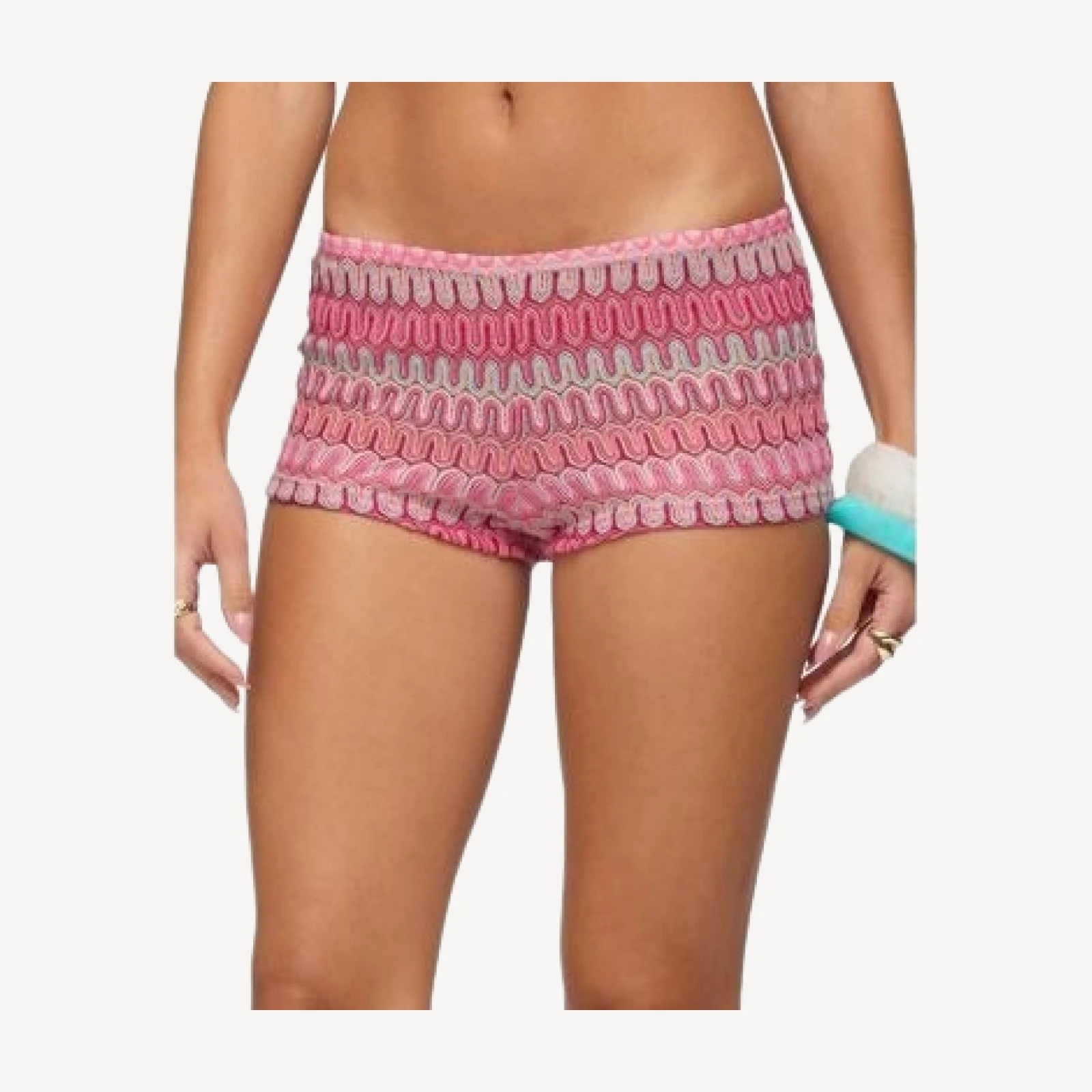 Edikted Megan Zigzag Crochet Micro Shorts