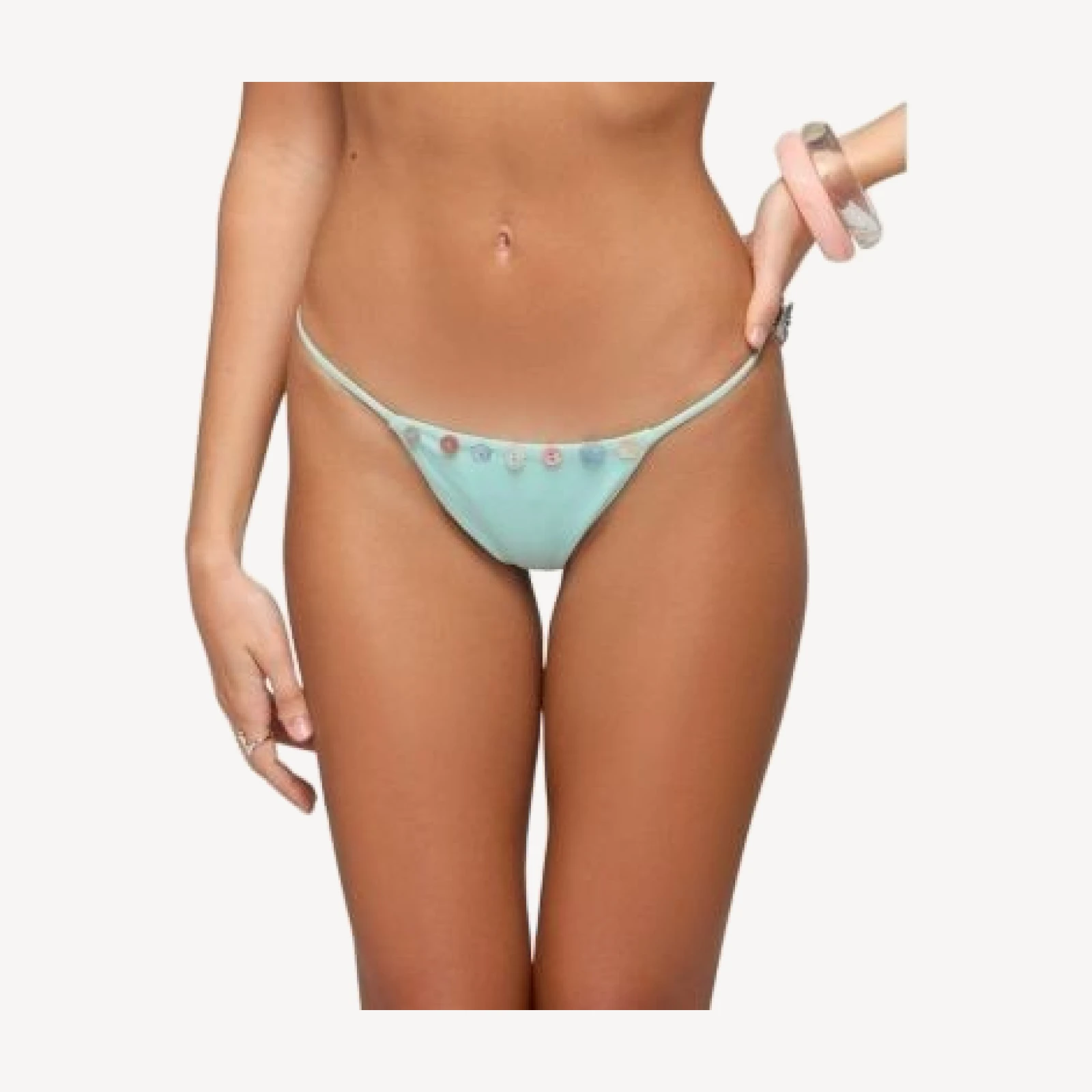 Edikted Junie Mixed Button Bikini Bottom