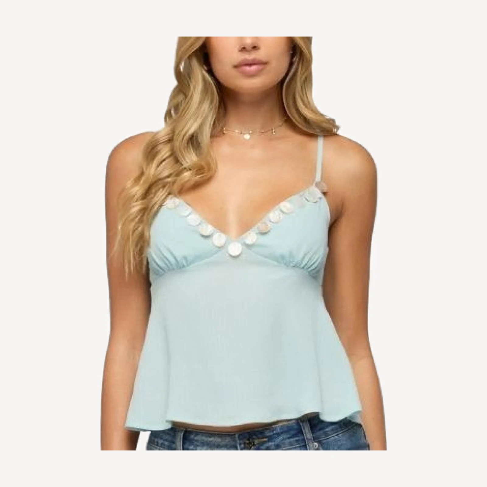 Edikted Willah Coastal Charm Babydoll Top