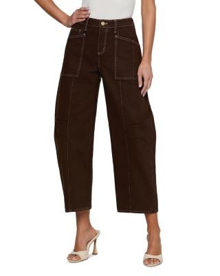 L'Agence Cody High Rise Rodeo Jeans in Brown/Natural Contrast