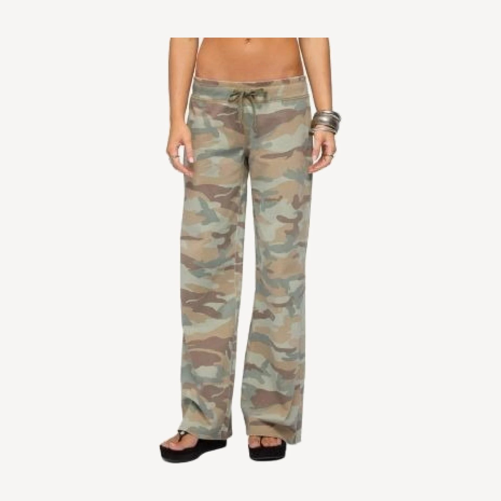 Edikted Kenan Straight Leg Camo Sweatpants