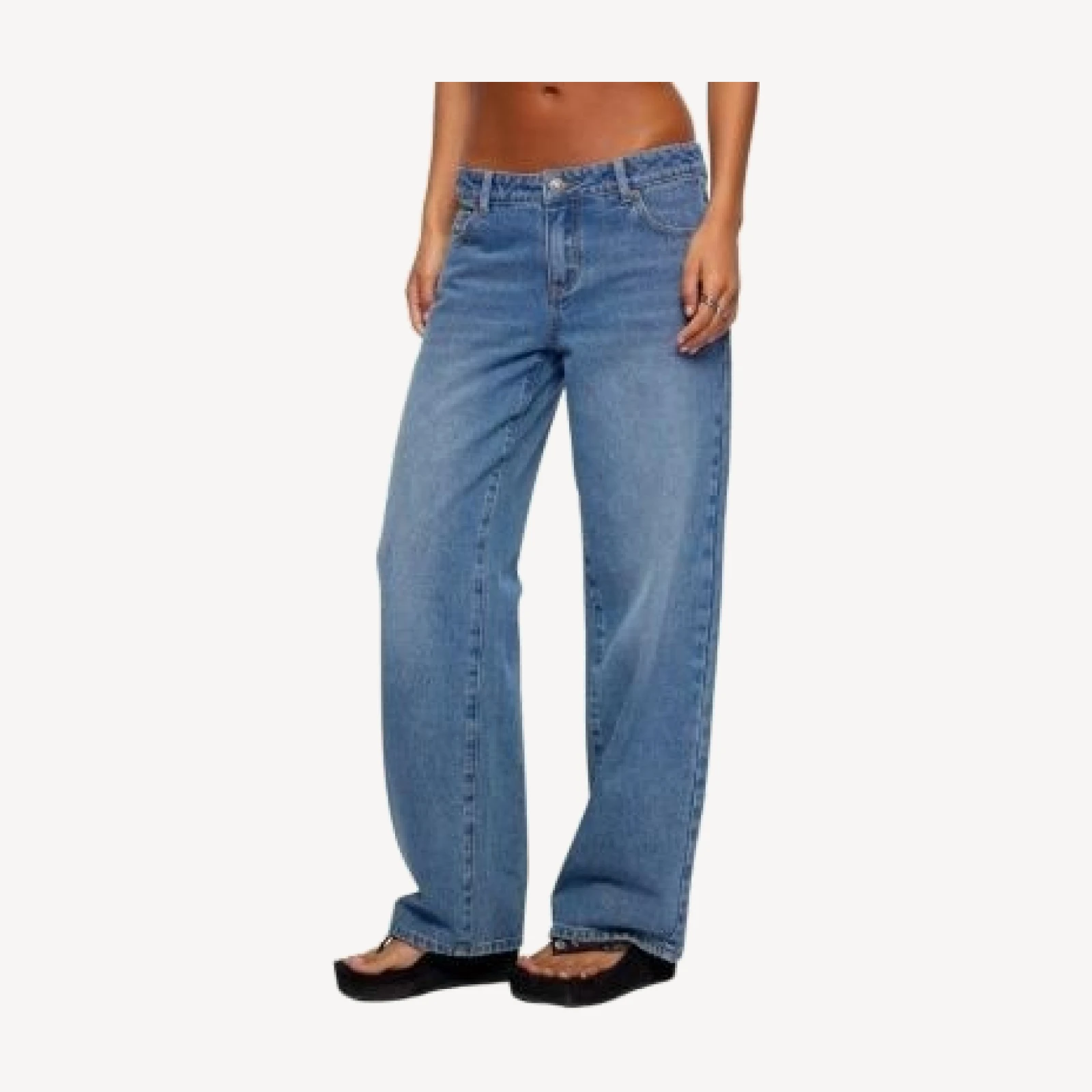 Edikted Breslin Low Rise Straight Leg Jeans