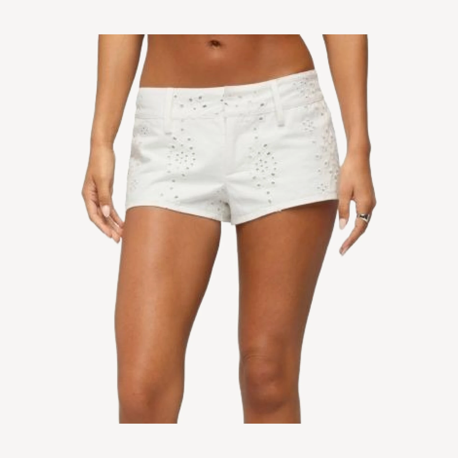 Edikted Wynell Eyelet Micro Shorts