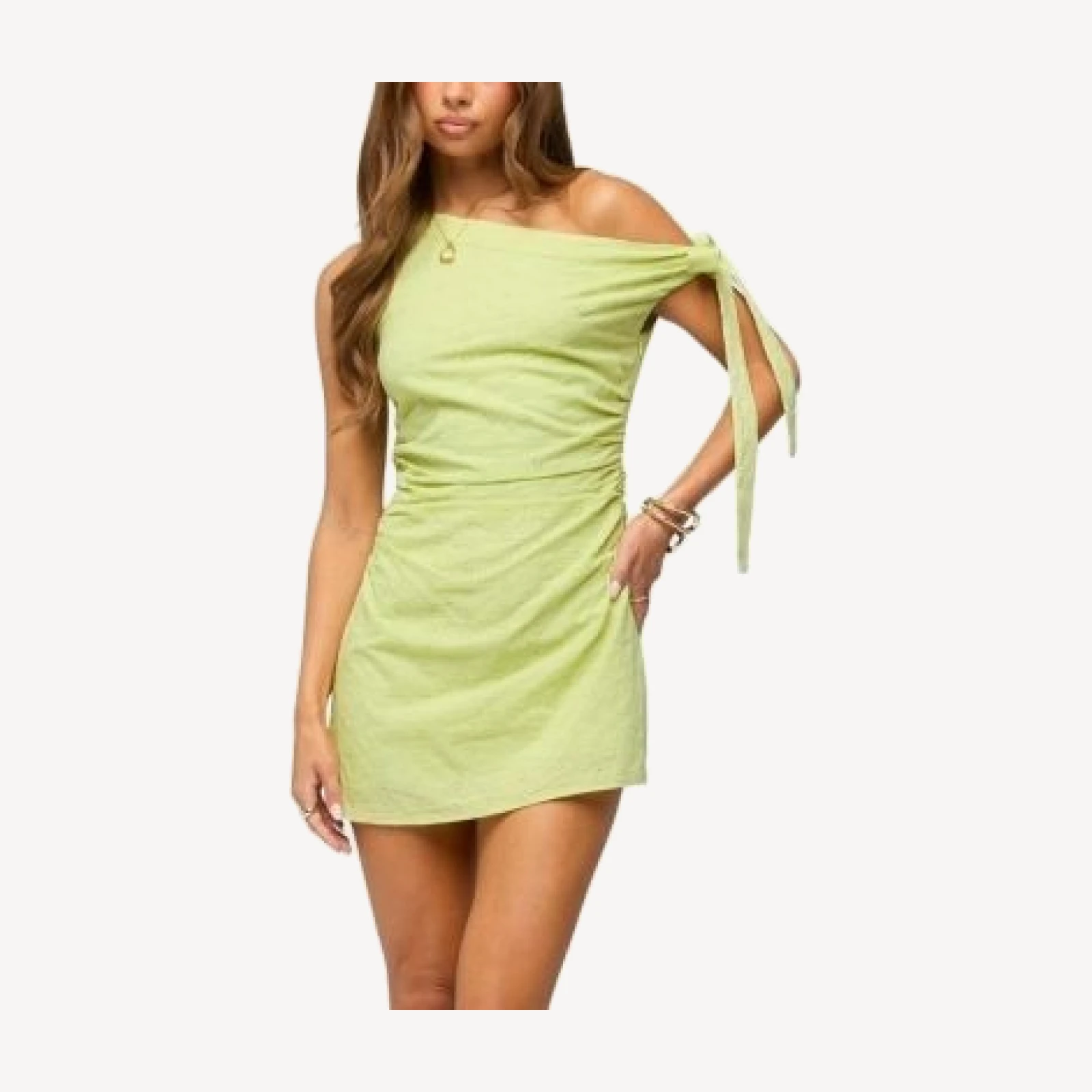 Edikted Zimi Eyelet One Shoulder Mini Dress