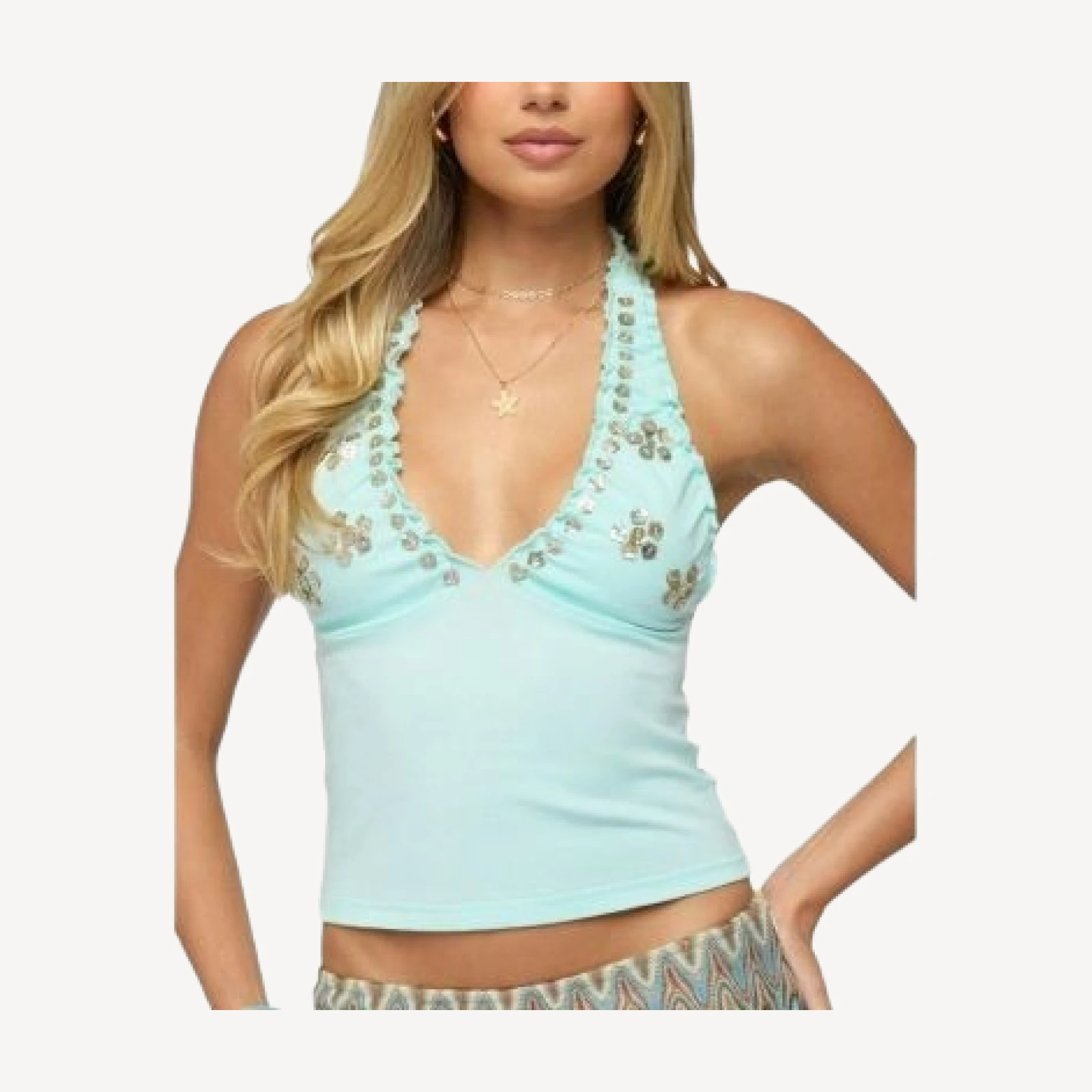 Edikted Chana Button Halter Top