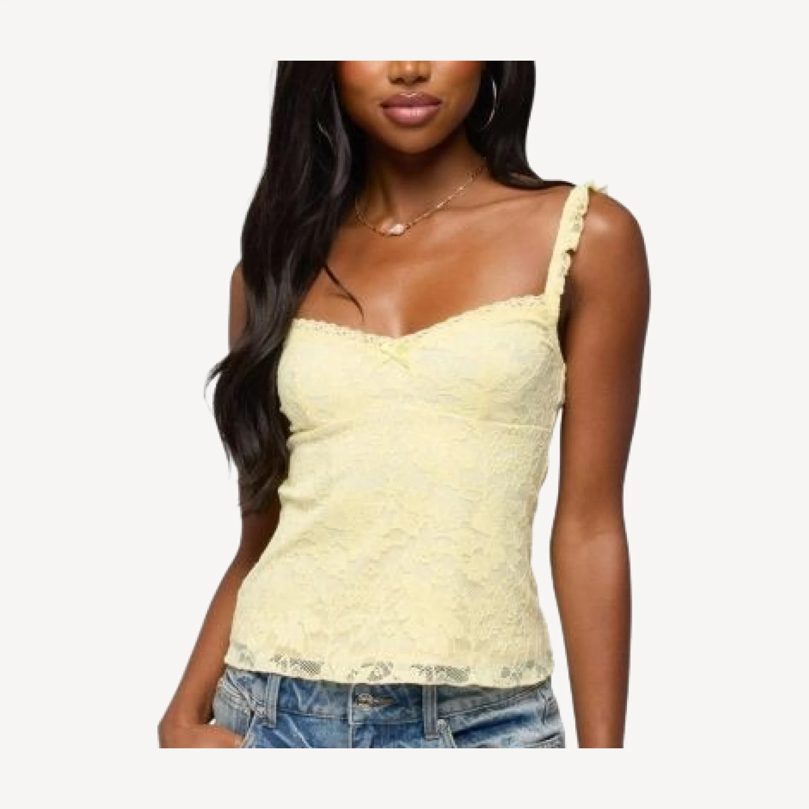 Edikted Frankie Lace Babydoll Tank Top
