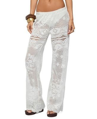 Edikted Milaya Sheer Crochet Straight Leg Pants