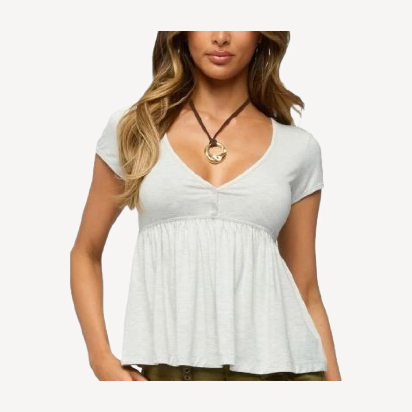 Edikted Chere V Neck Babydoll Top