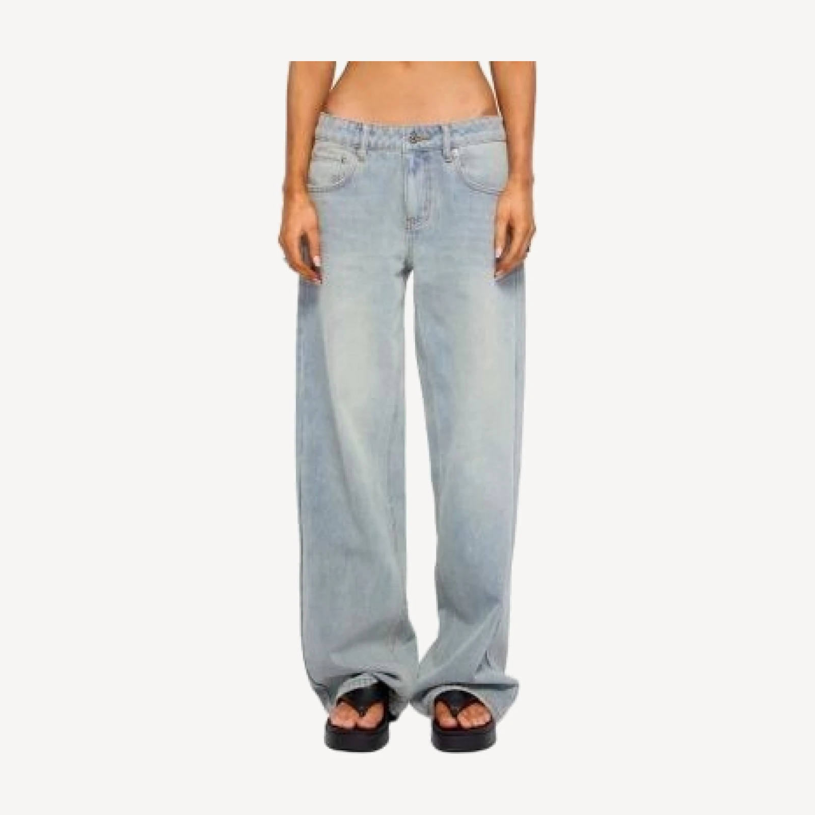 Edikted Quintie Mid Rise Straight Leg Jeans