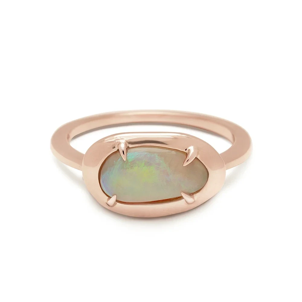 Opal Amulet Ring - Rose Gold & Opal