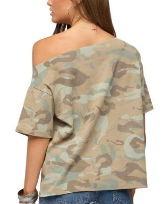 Edikted Miltah Camo Off Shoulder Top
