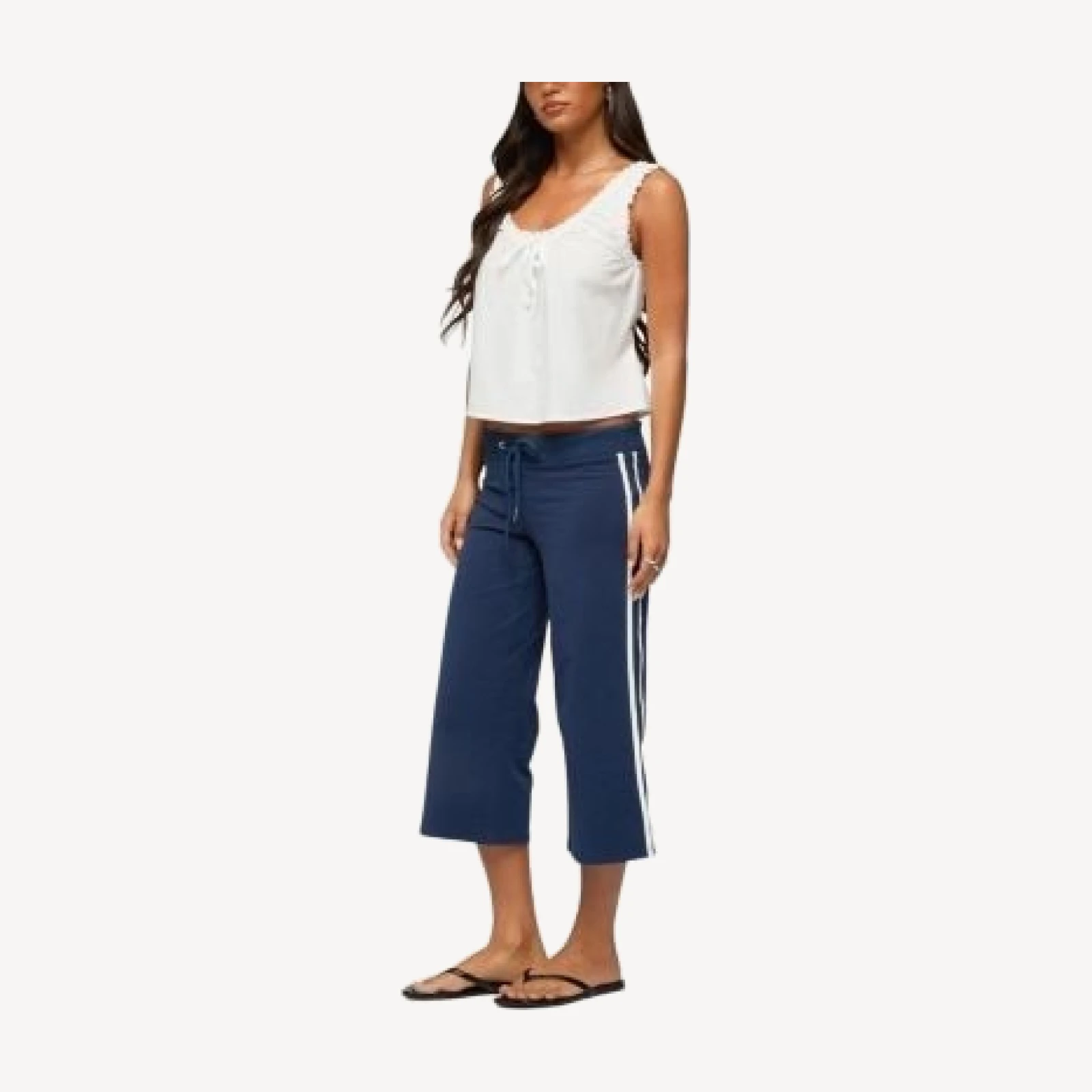 Edikted Edyth Tie Front Cotton Tank Top