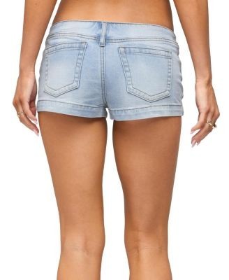 Edikted Dede No Waistband Denim Micro Shorts