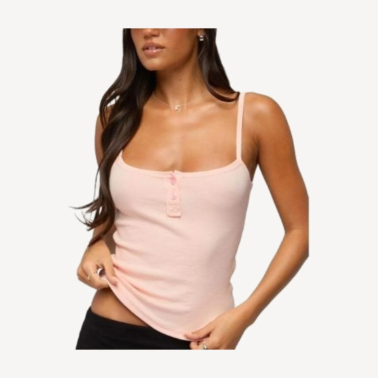 Edikted Channa Henley Tank Top