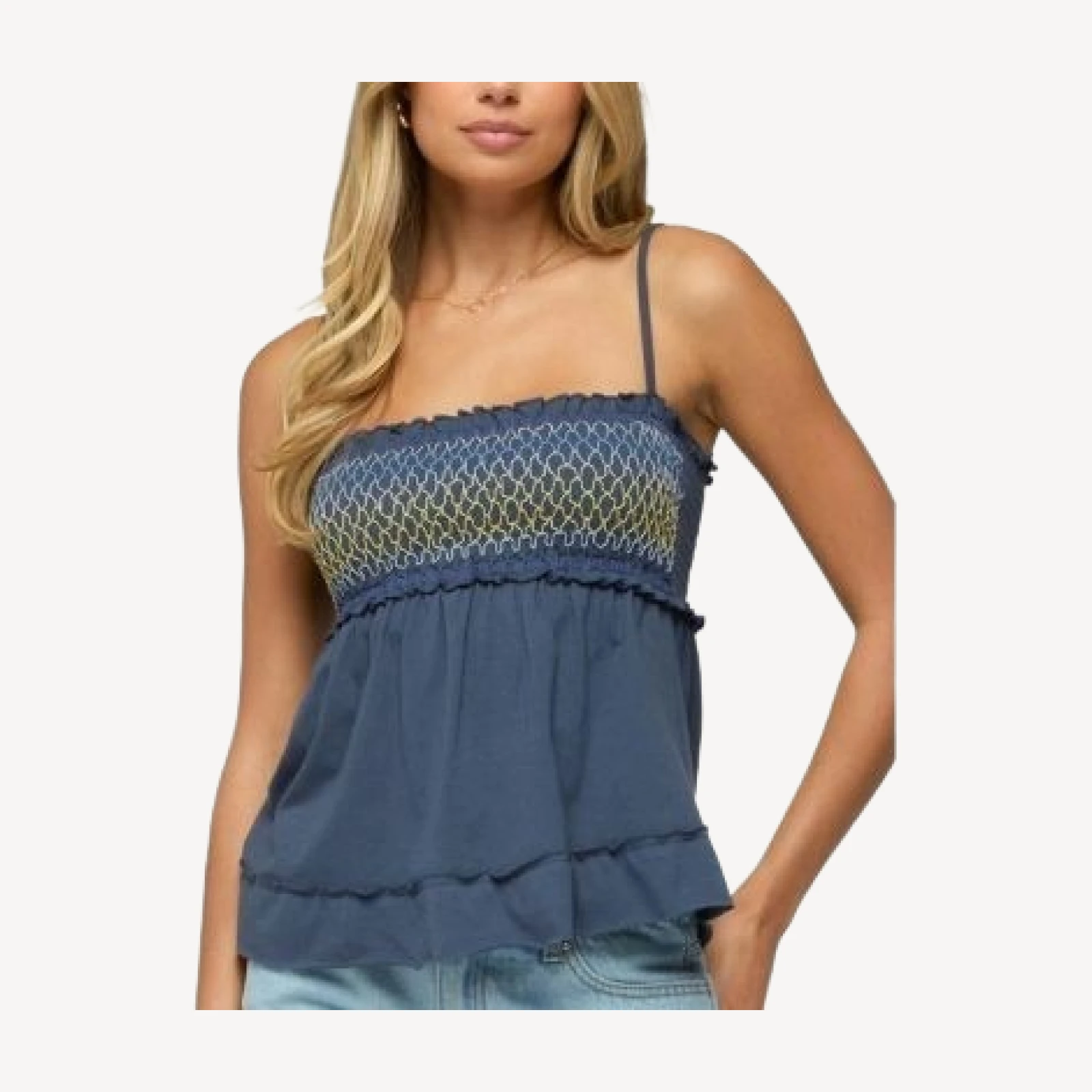 Edikted Kelsy Smocked Tank Top