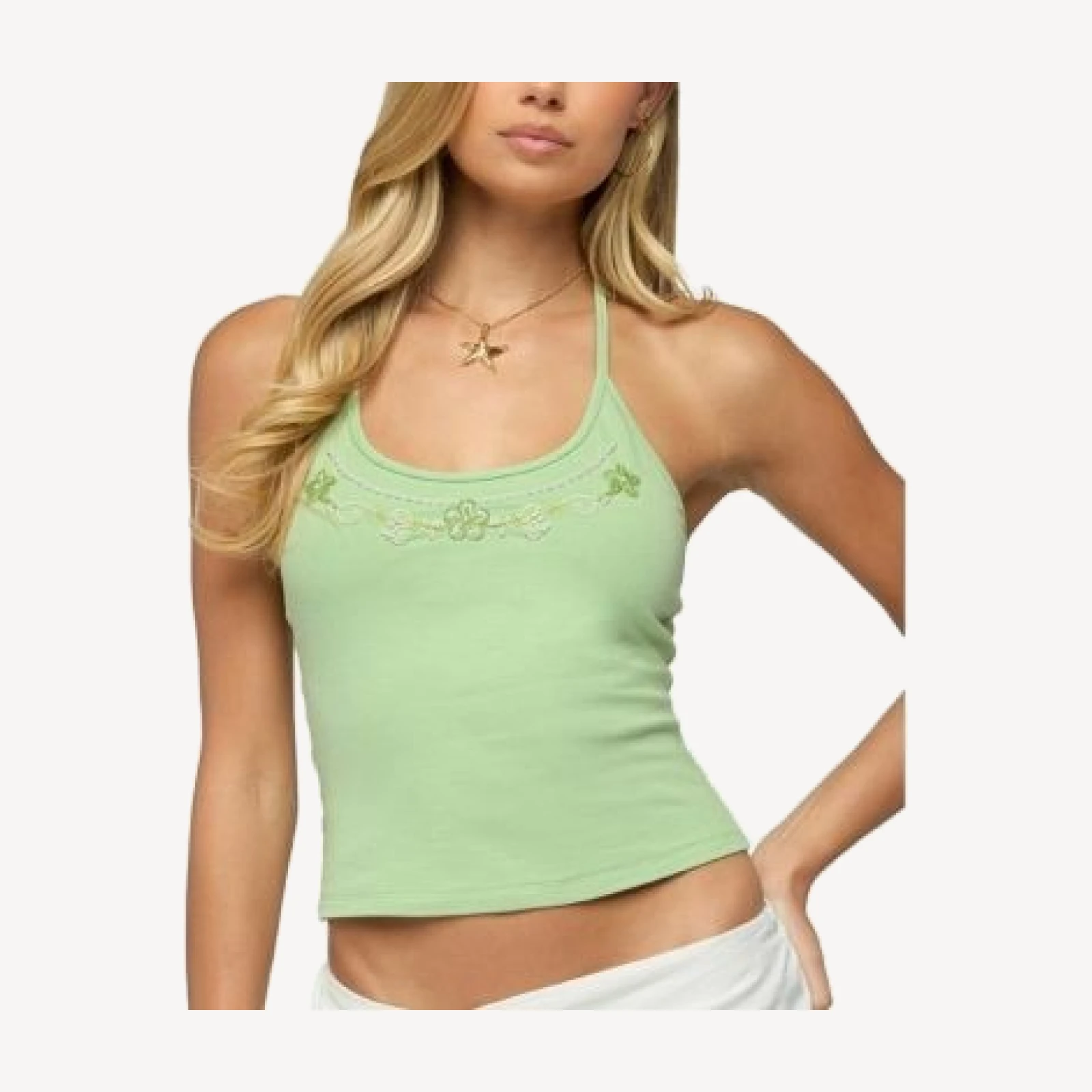 Edikted Jeannie Beaded Halter Top