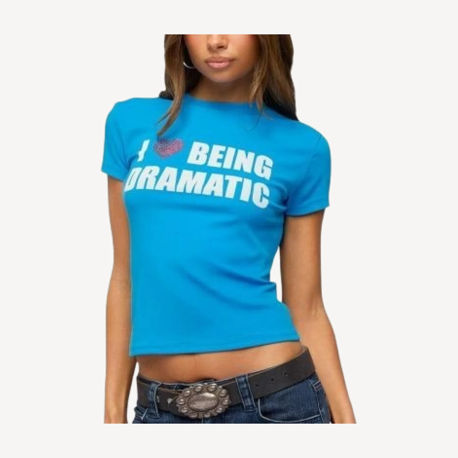 Edikted Drama Queen Rhinestone T Shirt