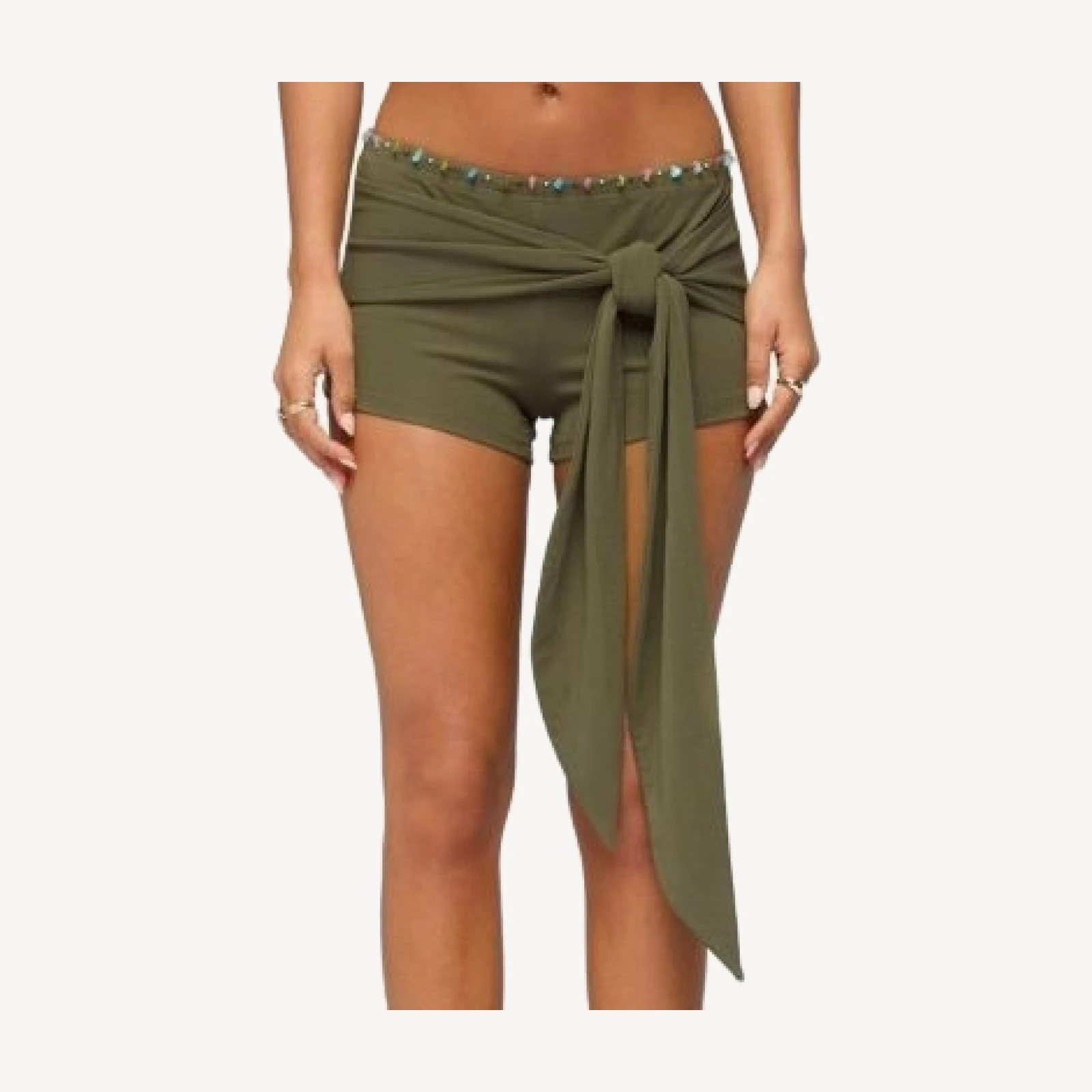 Edikted Monroah Bead Low Rise Shorts