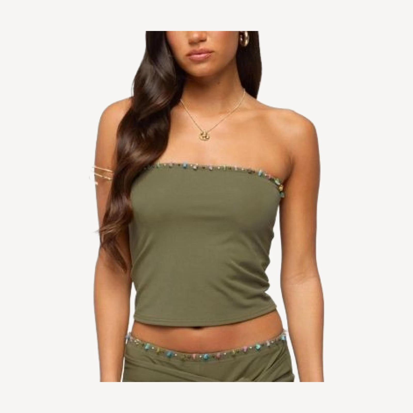 Edikted Monroah Bead Strapless Top