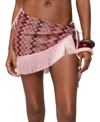 Edikted Lakelyn Fringe Zigzag Crochet Sarong