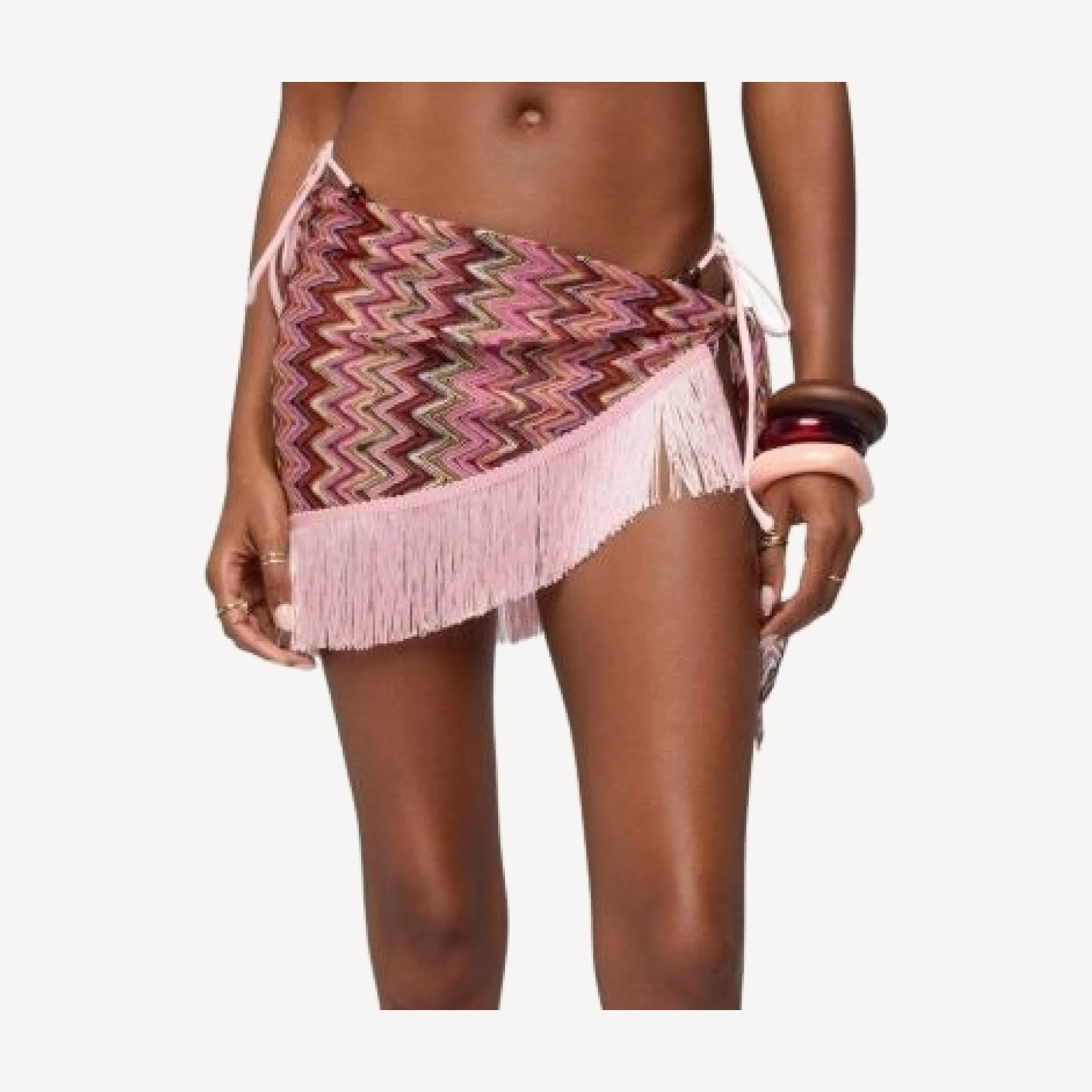 Edikted Lakelyn Fringe Zigzag Crochet Sarong
