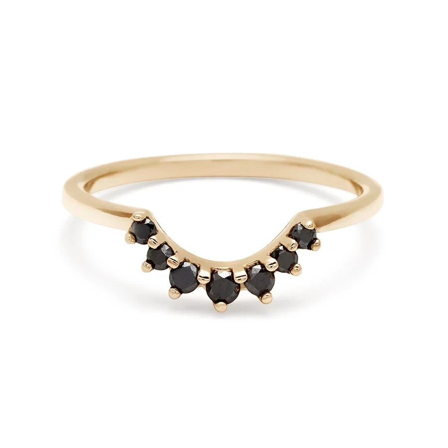 Grand Tiara Band - 14k Gold & Black Diamonds