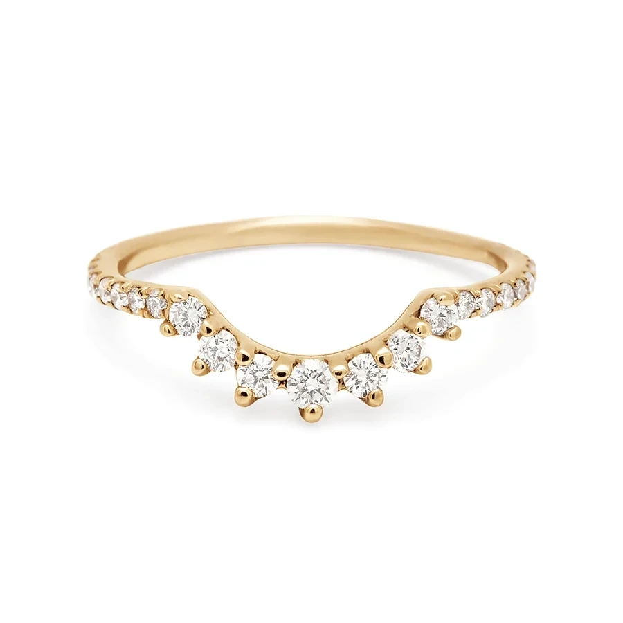Grand Tiara Pavé Band - 14k Gold & White Diamond
