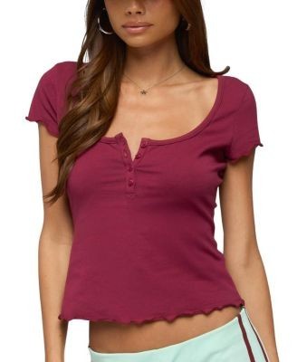 Edikted Lilibeth Henley T Shirt
