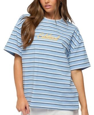 Edikted Chill Girl Striped Oversized T Shirt